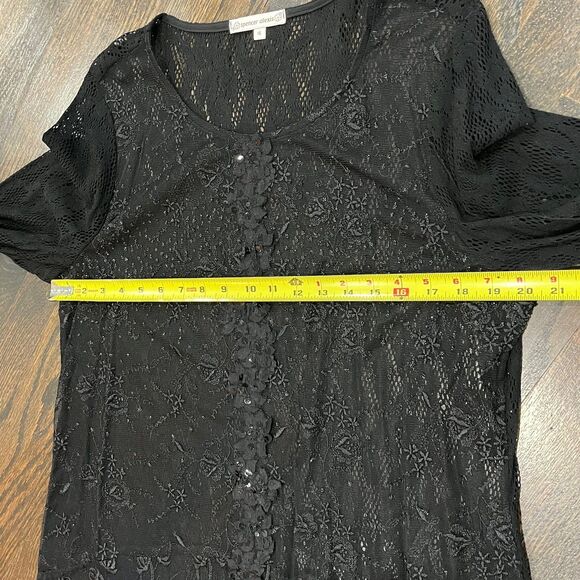 Spencer Alexis‎ Blouse Women’s 16 Black Lace Crochet Sequin Whimsigoth Witchy - Picture 8 of 9